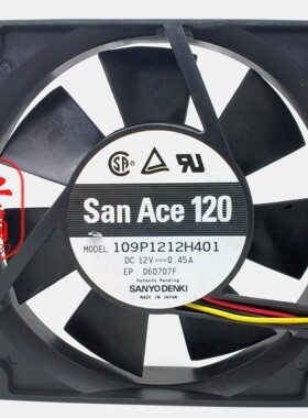 SANYO三洋 12025 12CM双滚珠风扇 12V 0.45A 109P1212H401/H459
