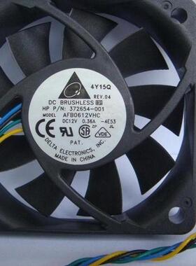 原装台达 AFB0612VHC 6015 12V 0.36A 6CM 三线 双滚珠 散热风扇