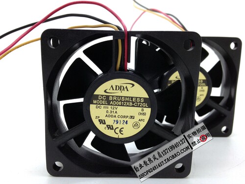 全新 ADDA 6020 6CM 12V0.31A 双滚珠机箱风扇 AD0612XB-C72GL