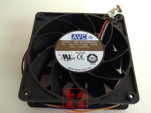 AVC 12038 12CM 大风量风扇 48V 1.3A 2B12038B48U 双滚珠风扇