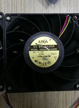 AS09248UB389BB0 全新原装ADDA 9238 DC48V 4线 PWM散热风扇风机