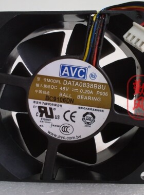 原装AVC DATA0838B8U 8038 8CM/厘米 48V 0.29A 4线双滚珠风扇