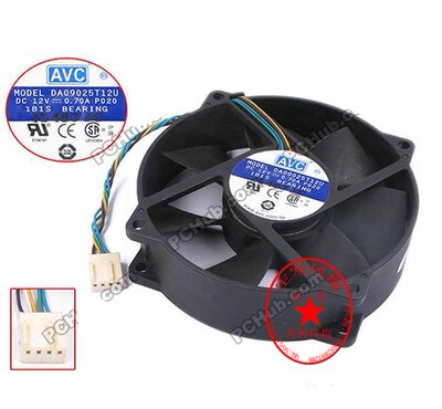 AVC 9025 9CM 12V 0.7A电脑CPU机箱圆形PWM四针风扇DA09025T12U