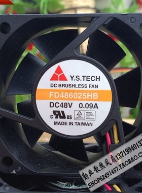 全新元山 Y.S.TECH FD486025HB 6025 6CM 0.09A 48V 三线 风扇