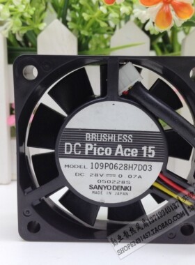 109P0628H7D03 28V 0.07A原装日本三洋SANYO 60*60*15 三线双滚珠