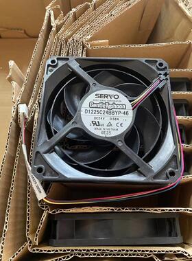 全新SERVO 12025 24V 0.58A D1225C24BBYP-46 四线温控散热风扇