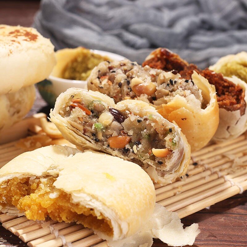 五仁老式苏式月饼酥皮点心中秋手工酥饼传统糕点零食小吃散装礼盒