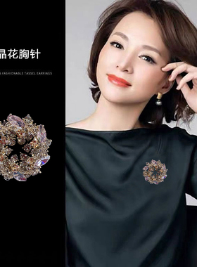 丽想韩版水钻女防走光紫水晶花