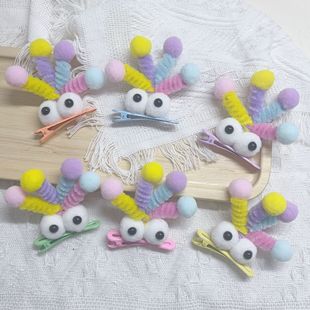 多巴胺弹簧娃娃搞怪大眼仔少女扭扭丑萌发卡鸭嘴夹宝宝可爱发夹