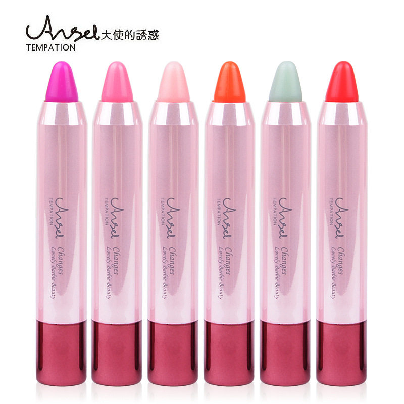 正品 天使的诱惑娇艳舒雅变色唇膏笔 马油滋润保湿不脱色番茄芦荟
