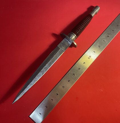 巴基斯坦进口DAMASCUS手工大马士革FS飞霸军刀V42复古经典户外刀