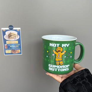 姜饼人怪物史瑞克卡通陶瓷马克杯水杯咖啡杯大容量 550ml