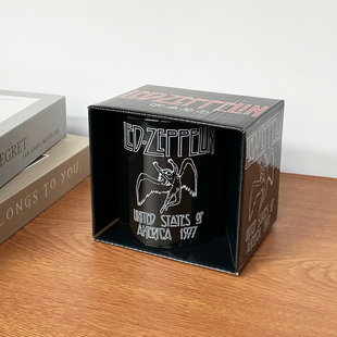 原单 齐柏林飞艇led zeppelin英国摇滚乐队黑色陶瓷马克杯水杯子