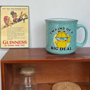 Garfield加菲猫可爱卡通马克杯陶瓷水杯早餐杯 550ml 可微波