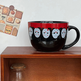 十三号星期五杰森面具陶瓷马克杯水杯汤杯早餐杯 600ml