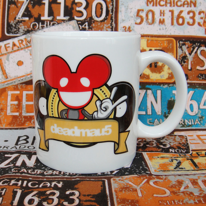 外贸原单deadmau5周边 陶瓷马克杯 咖啡杯纪念潮杯 水杯子茶杯