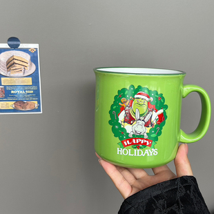 怪物史莱克驴子卡通陶瓷马克杯创意搞怪水杯大容量 600ml