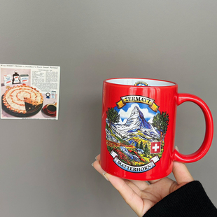 瑞士采尔马特旅行纪念马克杯陶瓷水杯咖啡杯马特洪峰 可微波