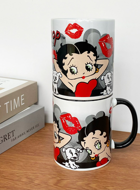 贝蒂小姐Betty Boop美式陶瓷马克杯复古可爱卡通水杯咖啡杯