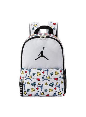 Jordan双肩包涂鸦飞人学生书包儿童小号背包白色DZ3755-100