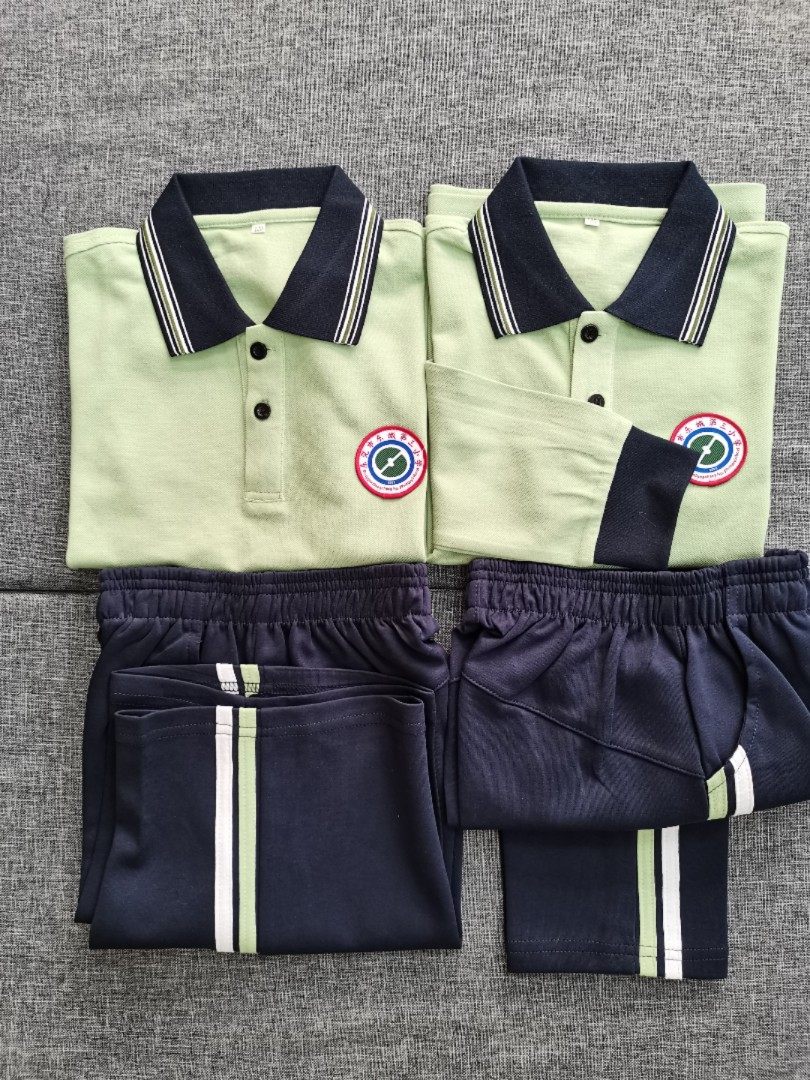 东莞市东城第三小学新款夏季校服绿色短袖短裤套装公立统一指定款