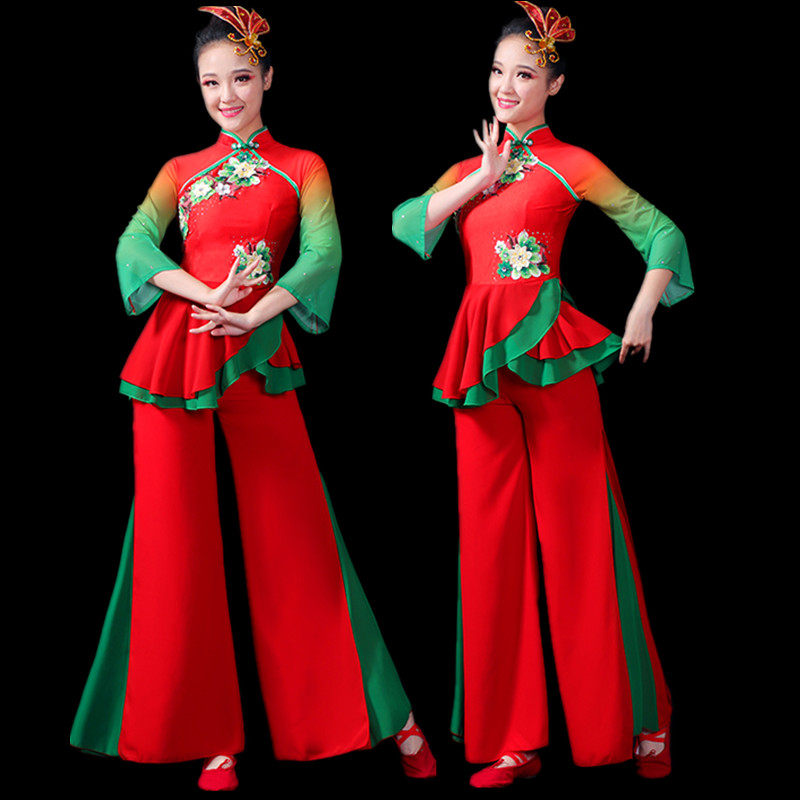 新款秧歌服装演出服中老年广场扇民族服装/舞台装