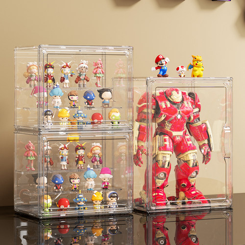 盲盒收纳展示架泡泡马特手办展示柜玩偶摆件玩具亚克力透明收纳盒