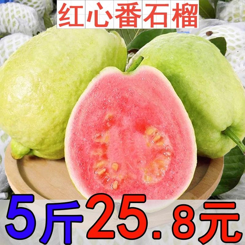 广西红心芭乐番石榴特产新鲜水果巴乐果红肉潘石榴5斤装当季包邮