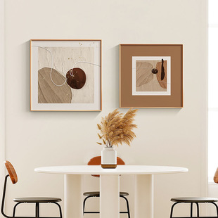 现代简约客厅装饰画正方形壁画抽象画小众艺术餐厅挂画沙发背景墙