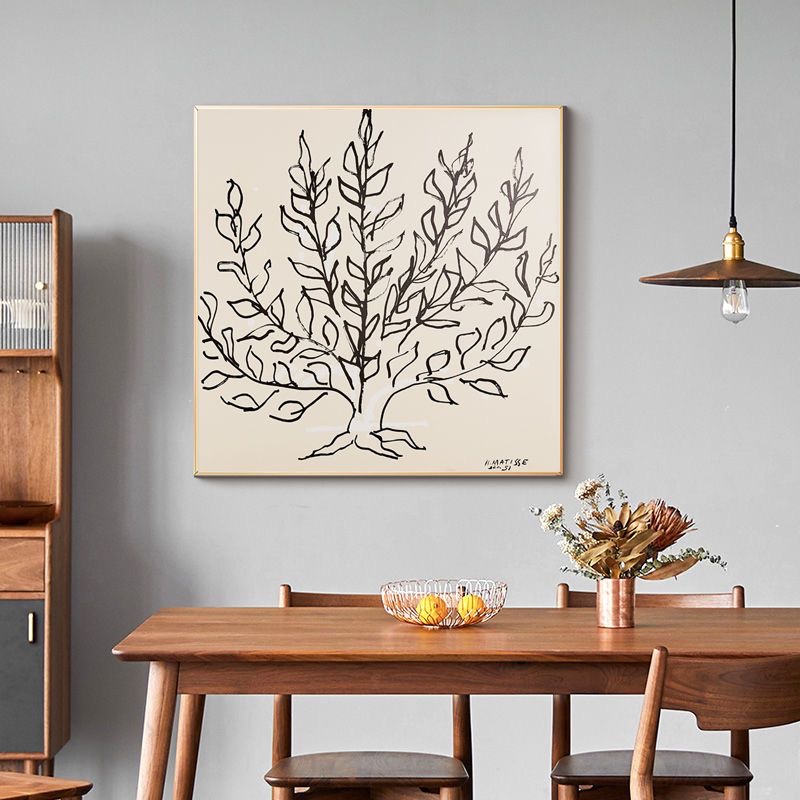 马蒂斯野兽派大树黑白装饰现代北欧抽象艺术手绘简约电视桌摆台画