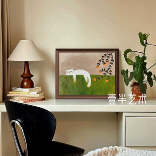 印象派风客厅中古风装饰画玄关复古抽象艺术挂画电视柜玄关摆台画