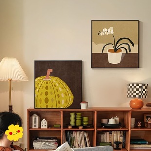 中古风客厅装饰画美拉德沙发背景墙挂画法式复古餐桌餐厅壁画