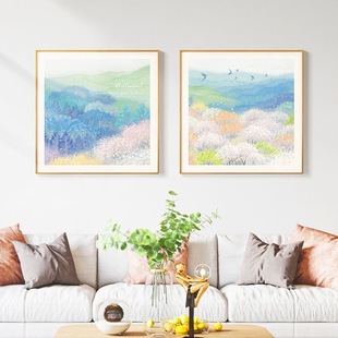 一家三口家庭玄关装饰画温馨正方形壁画客厅背景墙面壁画餐厅挂画