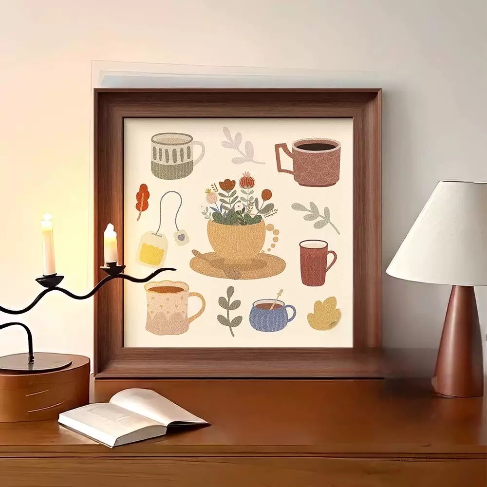 法式复古奶油风客厅卧室装饰画新年礼物床头斗柜摆台画圣诞树挂画