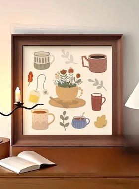 法式复古奶油风客厅卧室装饰画新年礼物床头斗柜摆台画圣诞树挂画