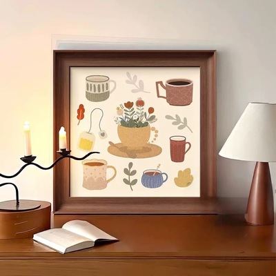 法式复古奶油风客厅卧室装饰画新年礼物床头斗柜摆台画圣诞树挂画