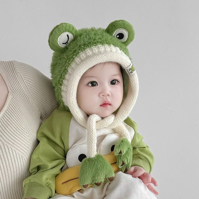 宝宝帽子秋冬季毛线帽男女婴儿