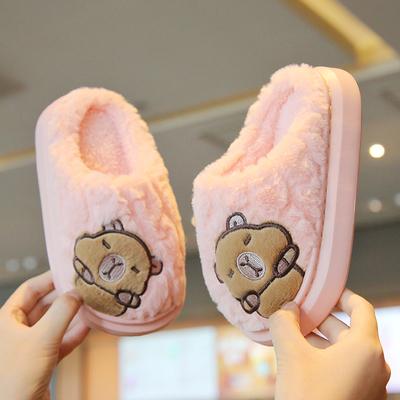 卡皮巴拉儿童棉拖鞋女童男童2025室内新款防滑宝宝居家保暖亲子冬