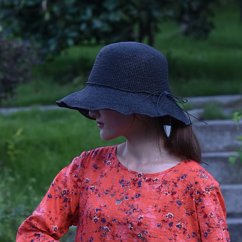 草帽女夏天遮阳帽出游防晒帽子