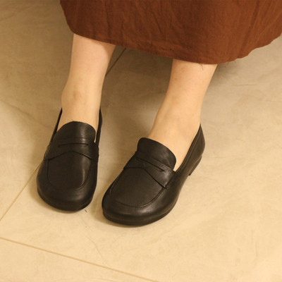 休闲深口套脚平底女乐福鞋