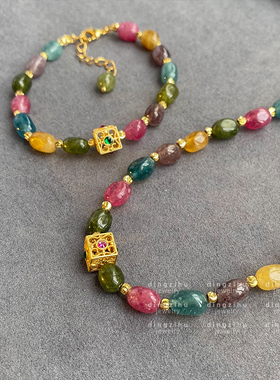 2024彩色天然石串珠手串手链女士