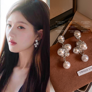 许我耀眼赵露思许妍同款 复古轻奢高级感巨好看耳饰 珍珠耳环女法式