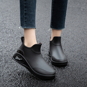 短筒雨鞋 女士洗车防滑保暖柔软防水鞋 青年轻便百搭胶鞋 时尚 女套鞋