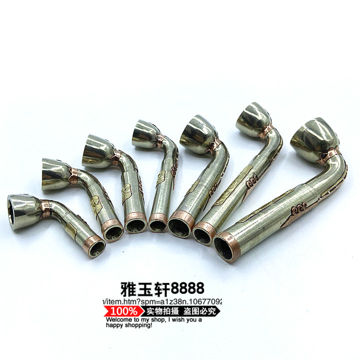 大师级收藏纯白铜雕刻旱烟锅 传统老式镶花白铜烟锅 烟杆厚烟袋锅
