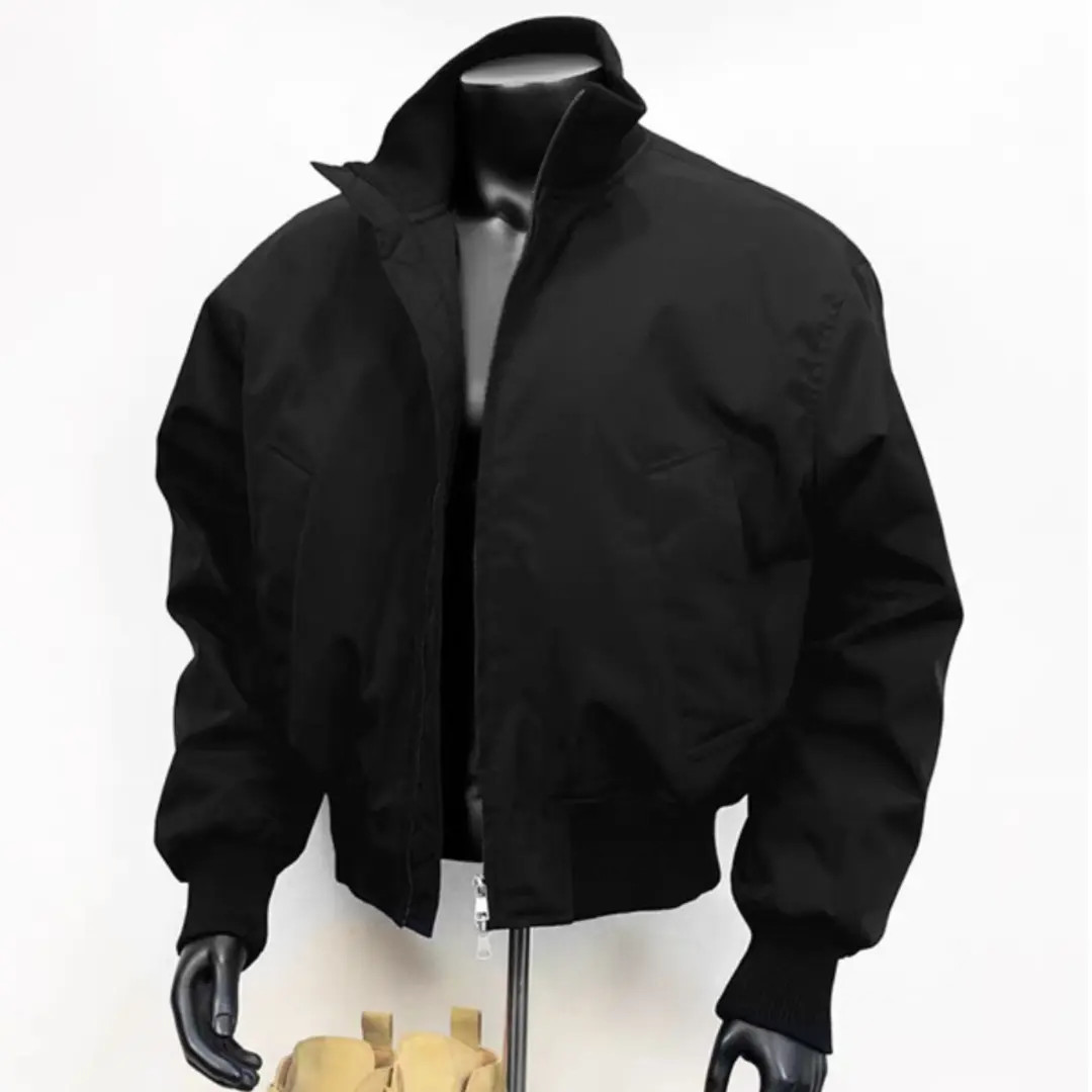 黑色短款飞行夹克棉服男款深秋初冬季美式cleanfit外套立领棉衣