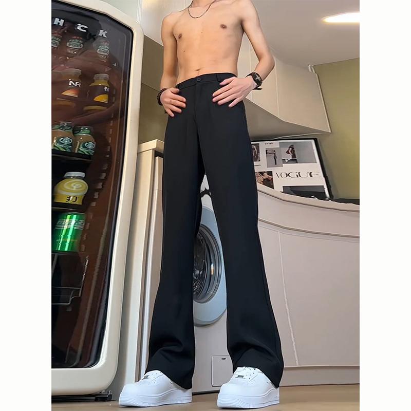 西裤男垂坠感高级感痞帅裤子男士夏季显瘦高腰高档vibe微喇西装裤