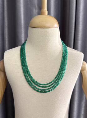 绿玉髓多层设计项链简约百搭首饰