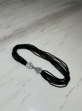 黑色项链气质锁骨链女高冷多层