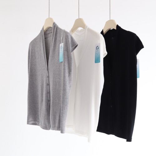 简约通勤莱赛尔天丝短袖针织开衫