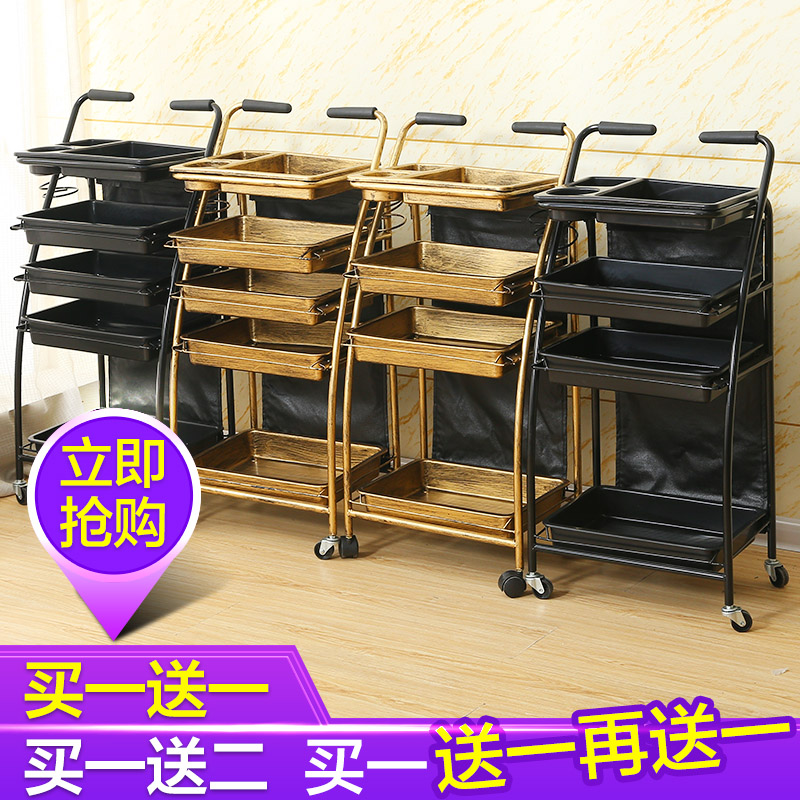 美发车发廊手推车杠车包邮特价美容小推车理发店烫染工具车复古